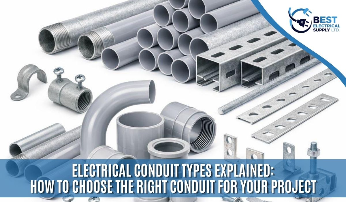 Electrical conduit pipes, fittings and raceway supplies for electrical projects in Edmonton, Alberta
